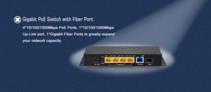 Voller Hafen 48V des Gigabit-Häfen POE-Ethernet-Schalter-4 mit 1 Uplink/1 SFP-Hafen
