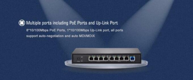 Standard 8-Port schnellerer PoE Schalter IEEE 802.3af/at + Obenverbindungshafen 1* 10/100M